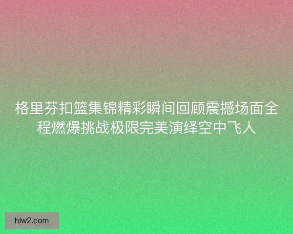 格里芬扣篮集锦精彩瞬间回顾震撼场面全程燃爆挑战极限完美演绎空中飞人